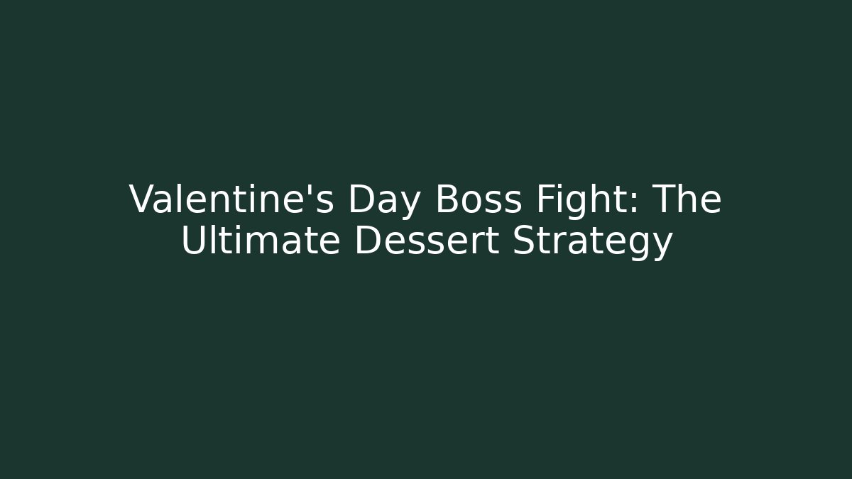 Valentine's Day Boss Fight: The Ultimate Dessert Strategy