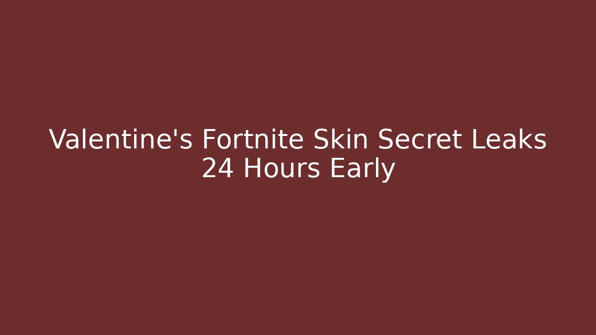 Valentine's Fortnite Skin Secret Leaks 24 Hours Early