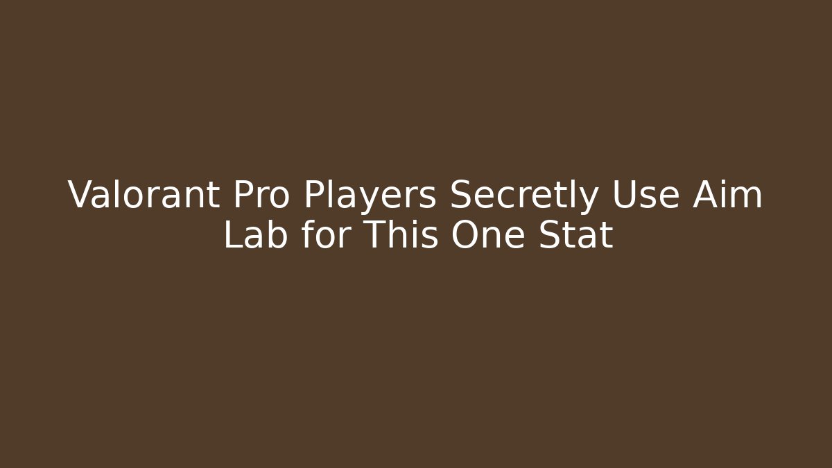 Valorant Pro Players Secretly Use Aim Lab for This One Stat