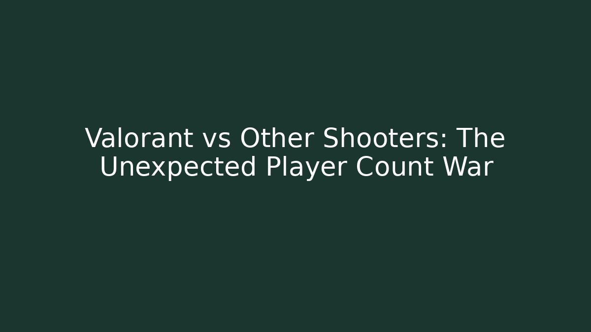 Valorant vs Other Shooters: The Unexpected Player Count War