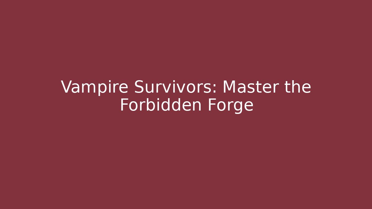 Vampire Survivors: Master the Forbidden Forge - Critter Realm