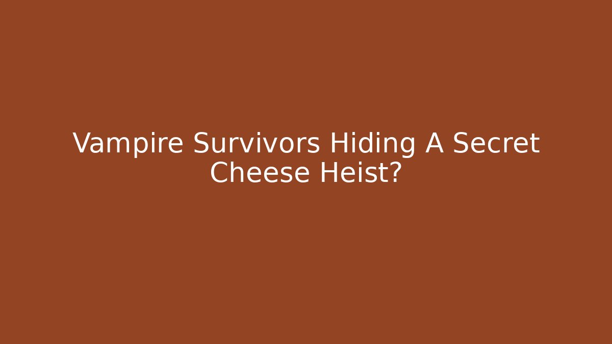 Vampire Survivors Hiding A Secret Cheese Heist?