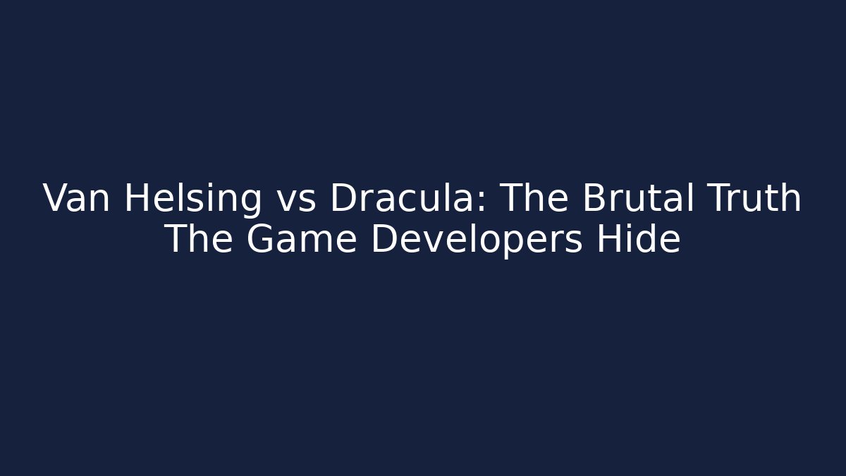 Van Helsing vs Dracula: The Brutal Truth The Game Developers Hide