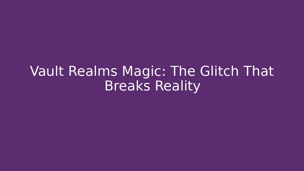 Vault Realms Magic: The Glitch That Breaks Reality - Critter Realm