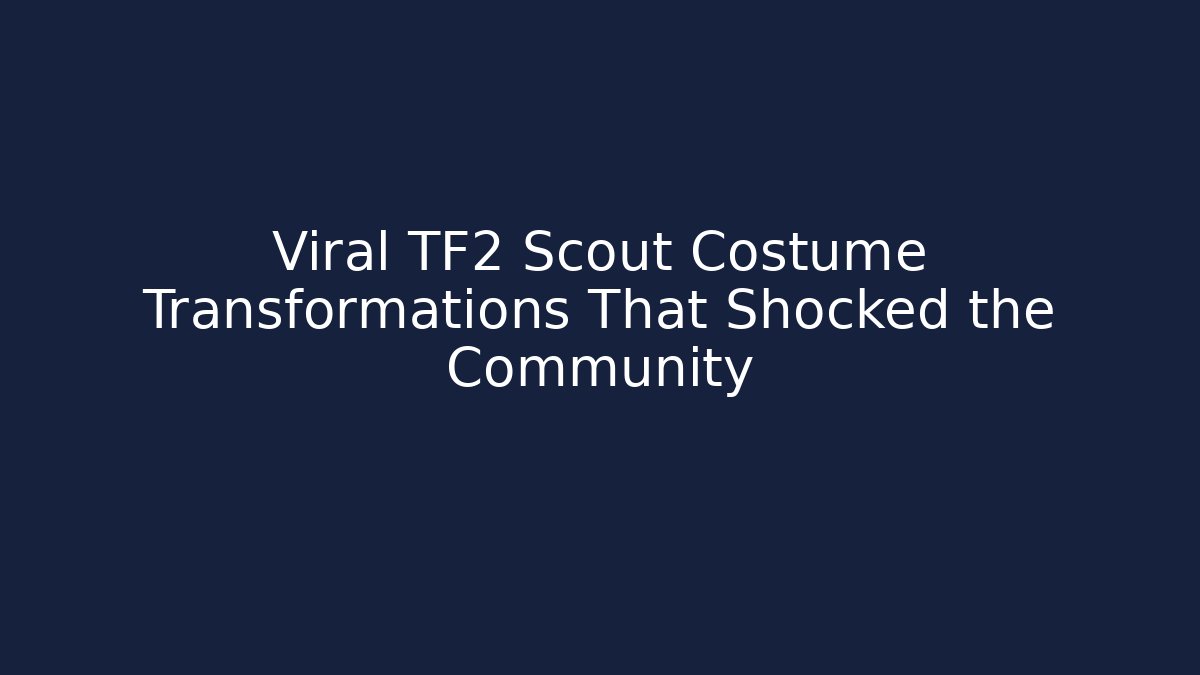 Viral TF2 Scout Costume Transformations That Shocked the Community