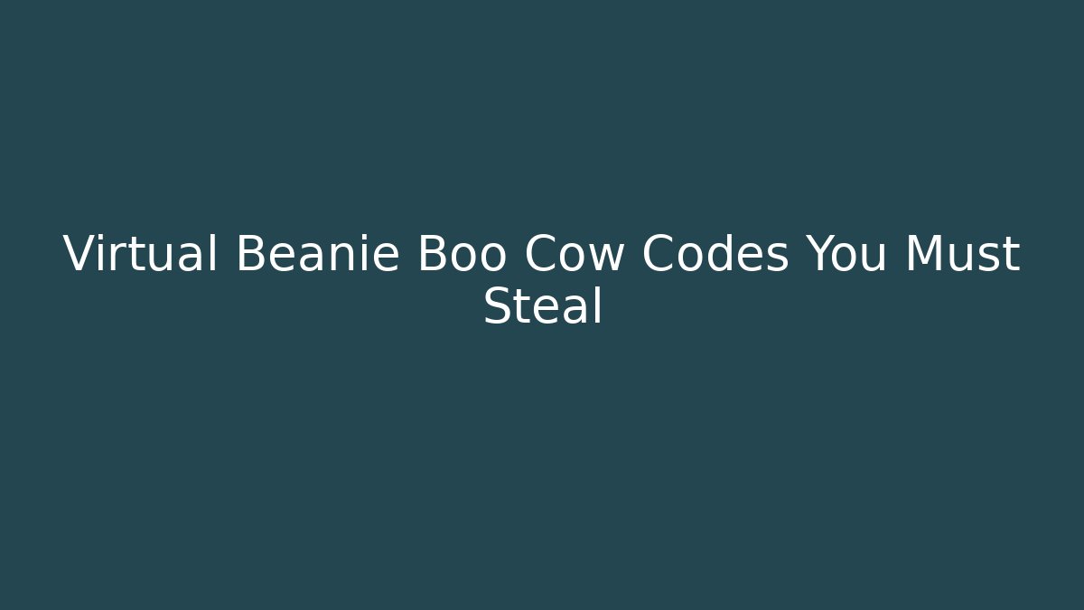 Virtual Beanie Boo Cow Codes You Must Steal