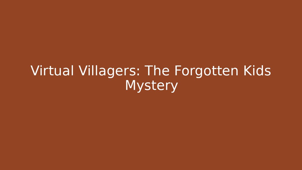 Virtual Villagers: The Forgotten Kids Mystery - Critter Realm