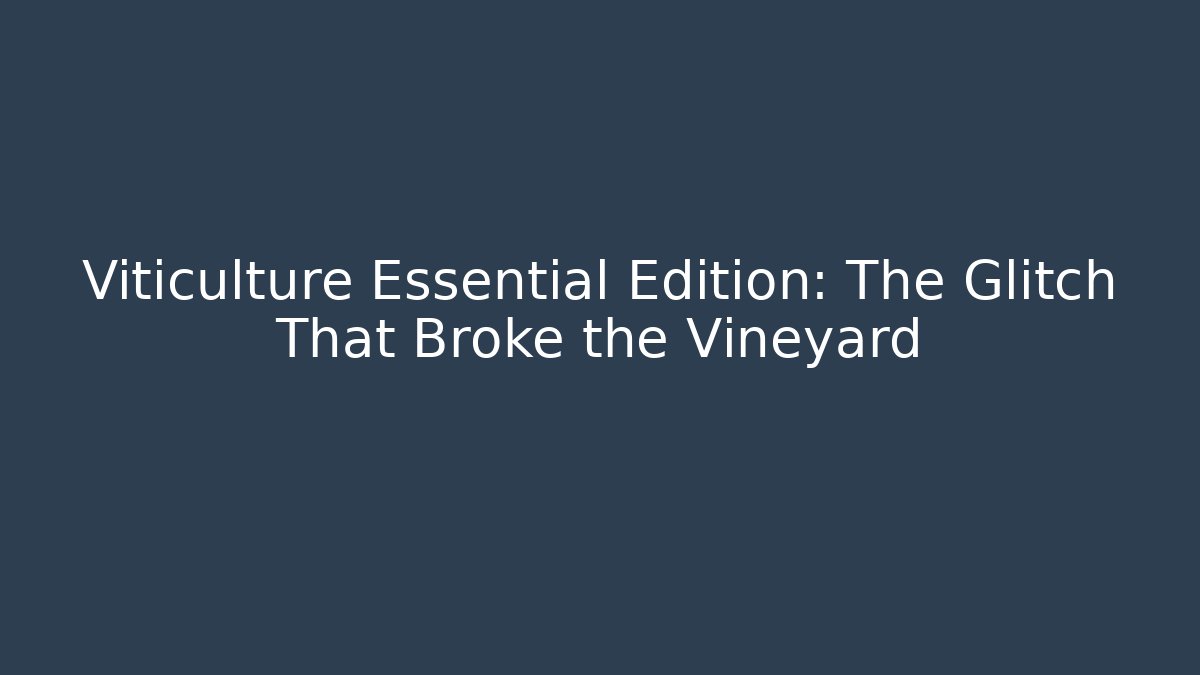 Viticulture Essential Edition: The Glitch That Broke the Vineyard