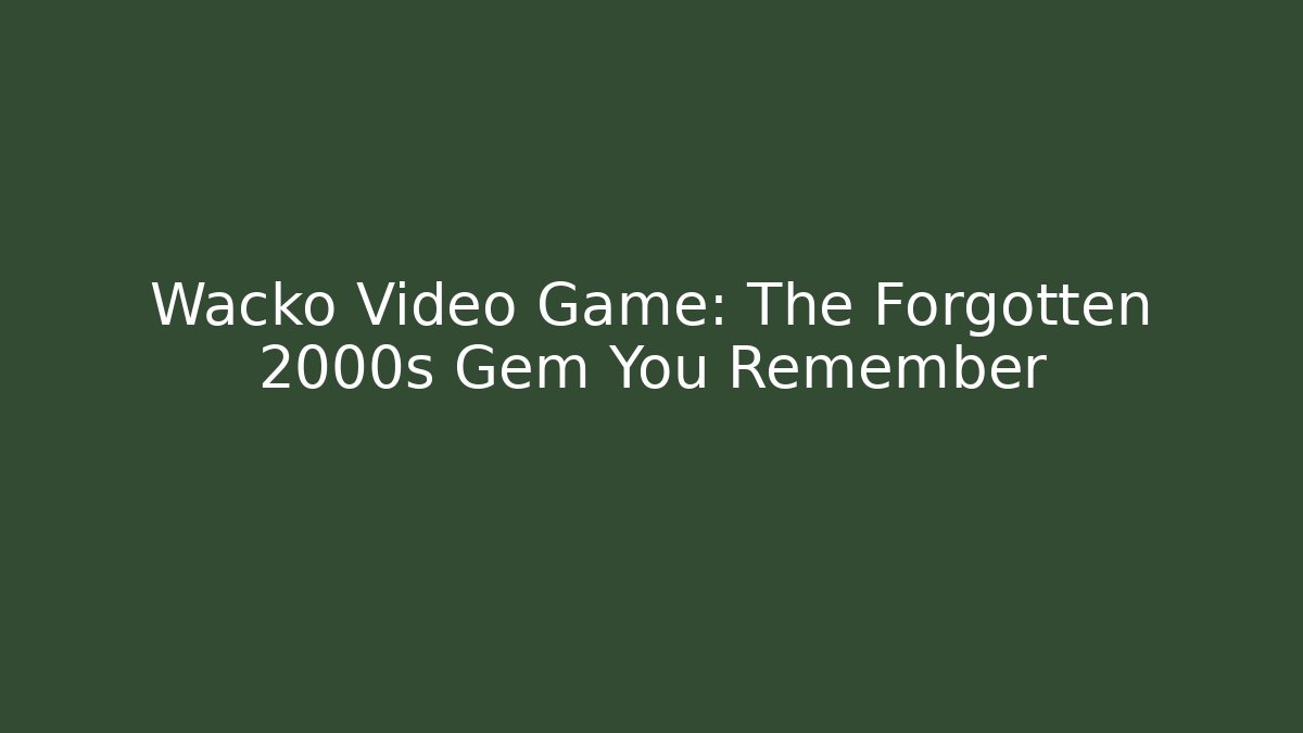 Wacko Video Game: The Forgotten 2000s Gem You Remember