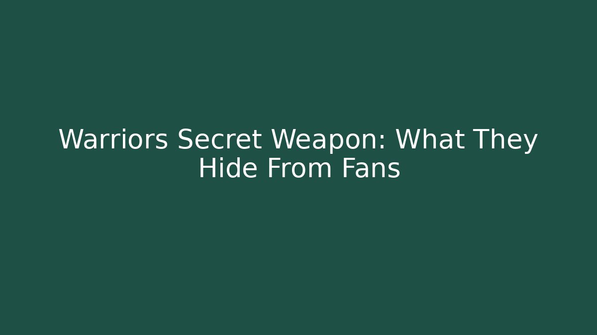Warriors Secret Weapon: What They Hide From Fans - Critter Realm