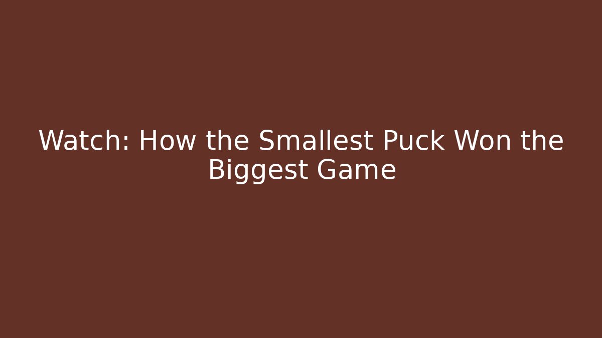 Watch: How the Smallest Puck Won the Biggest Game - Critter Realm
