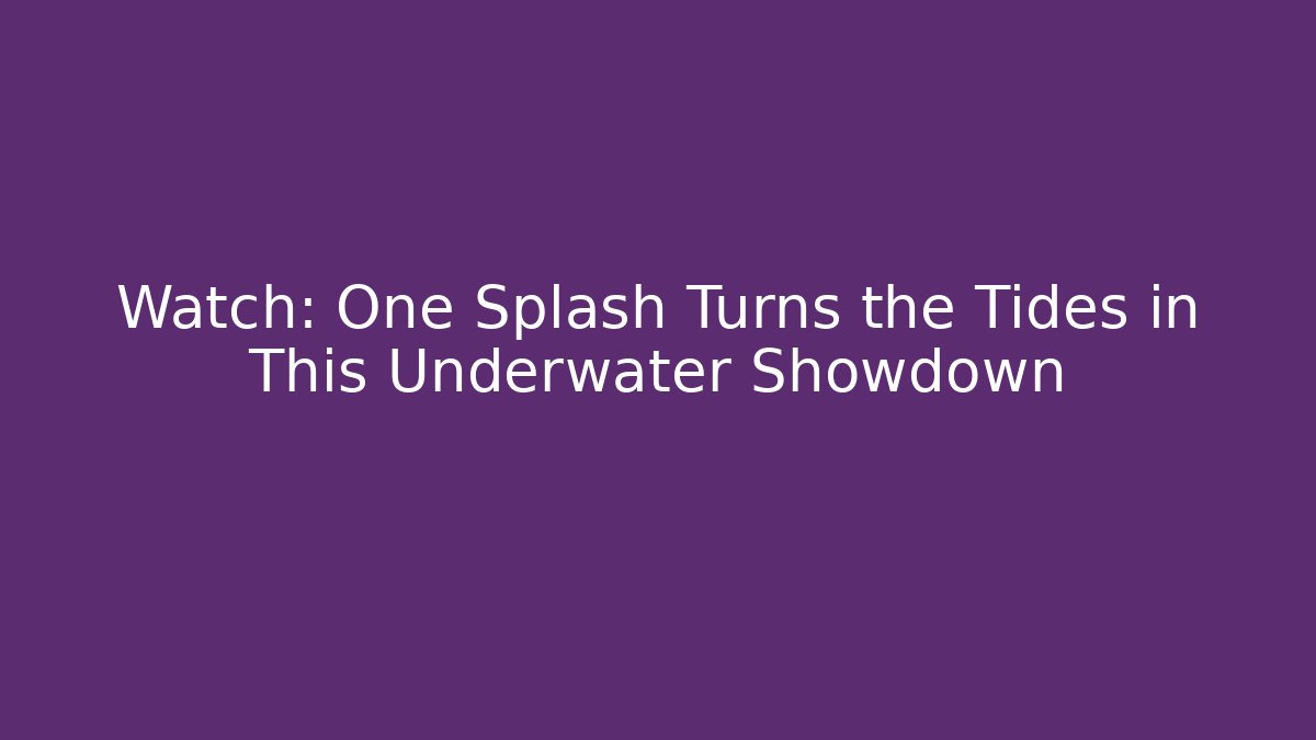 Watch: One Splash Turns the Tides in This Underwater Showdown