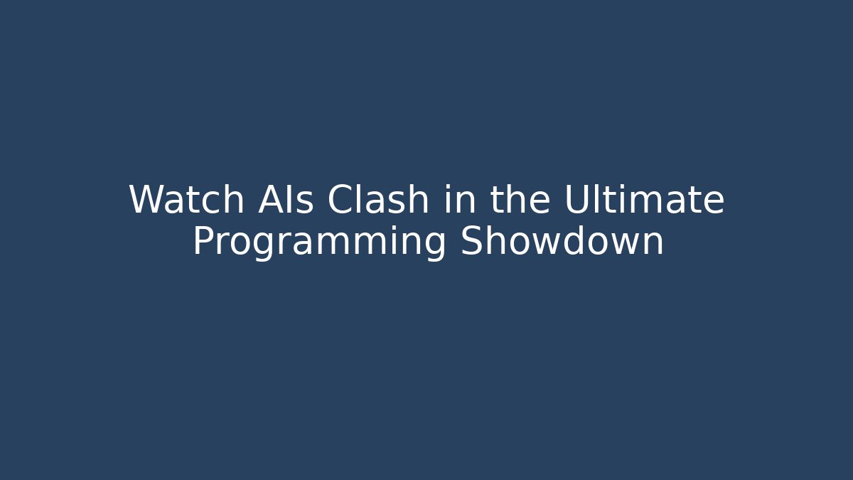 Watch AIs Clash in the Ultimate Programming Showdown