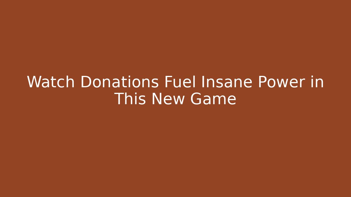Watch Donations Fuel Insane Power in This New Game - Critter Realm