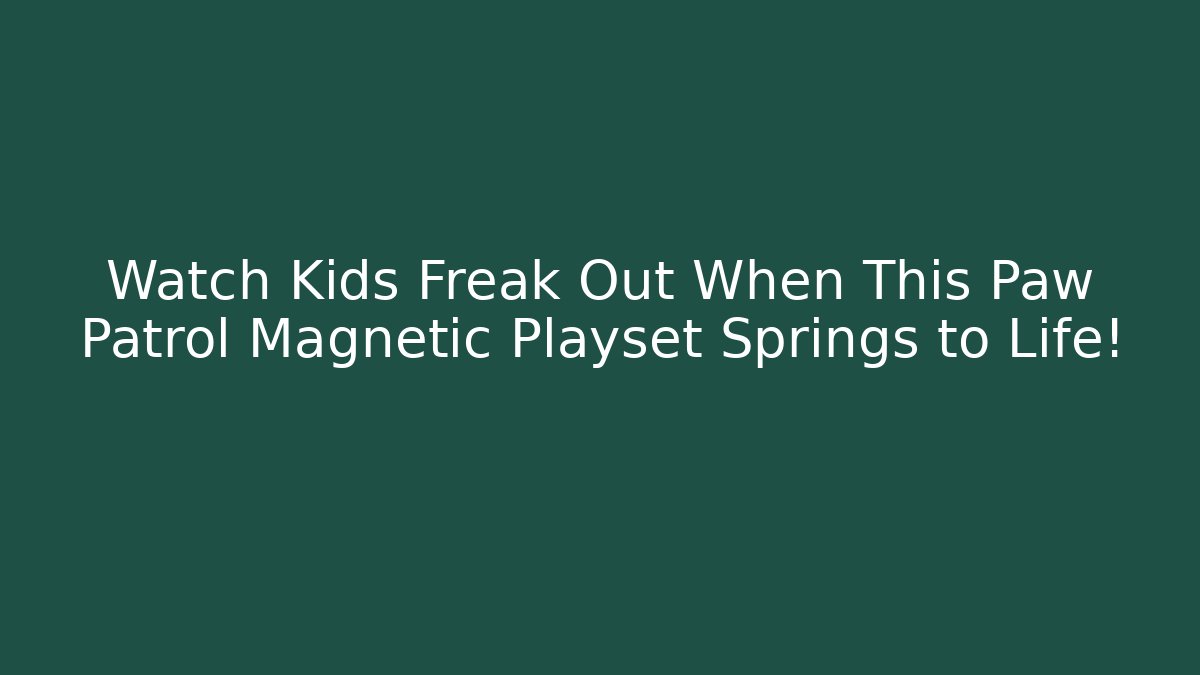 Watch Kids Freak Out When This Paw Patrol Magnetic Playset Springs to Life!