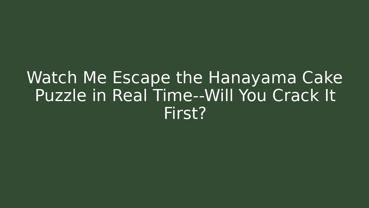 Watch Me Escape the Hanayama Cake Puzzle in Real Time—Will You Crack It First?