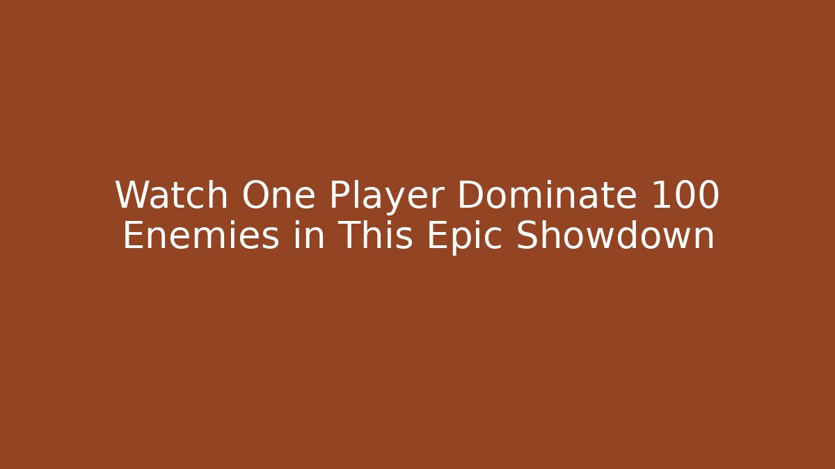 Watch One Player Dominate 100 Enemies in This Epic Showdown - Critter Realm