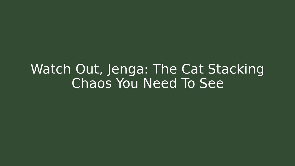 Watch Out, Jenga: The Cat Stacking Chaos You Need To See