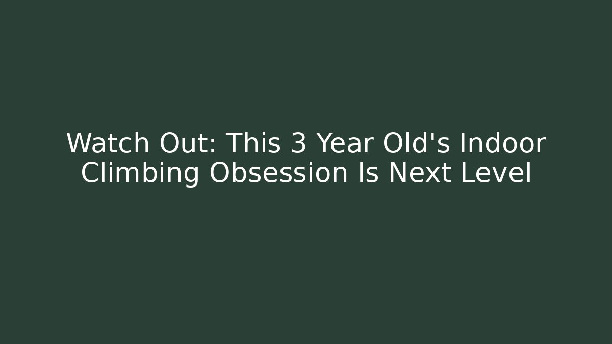 Watch Out: This 3 Year Old's Indoor Climbing Obsession Is Next Level