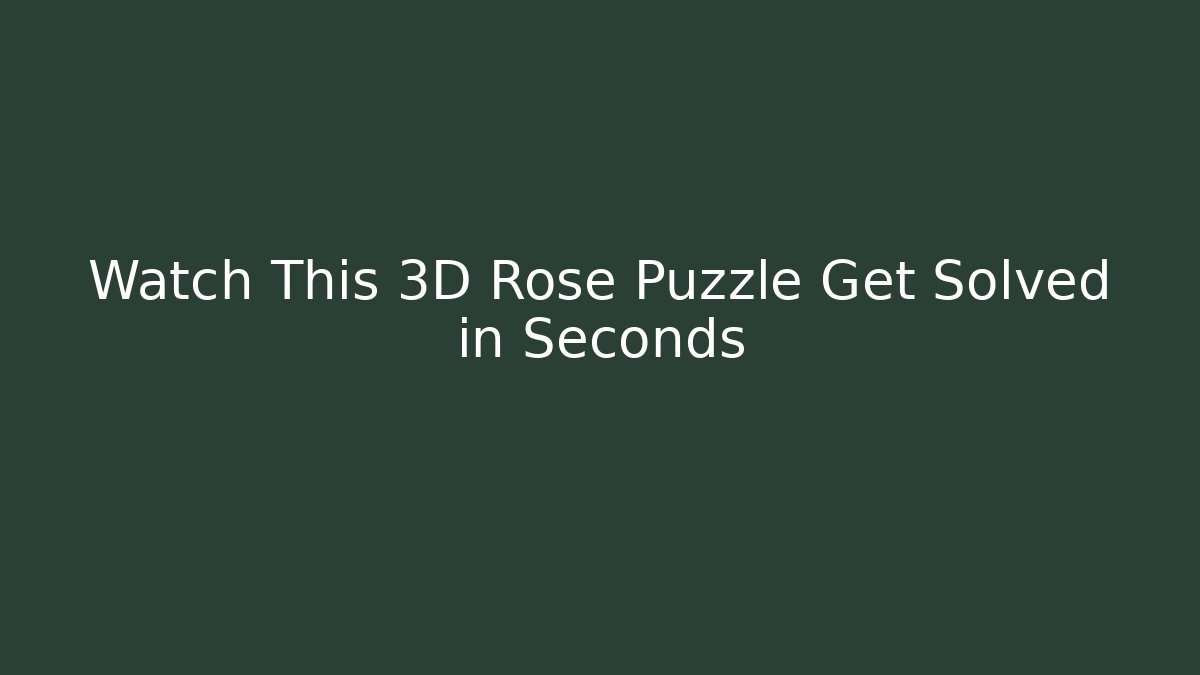 Watch This 3D Rose Puzzle Get Solved in Seconds