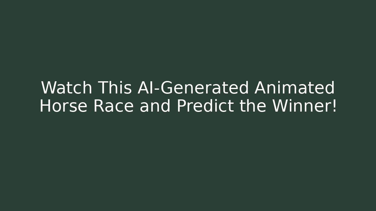 Watch This AI-Generated Animated Horse Race and Predict the Winner!