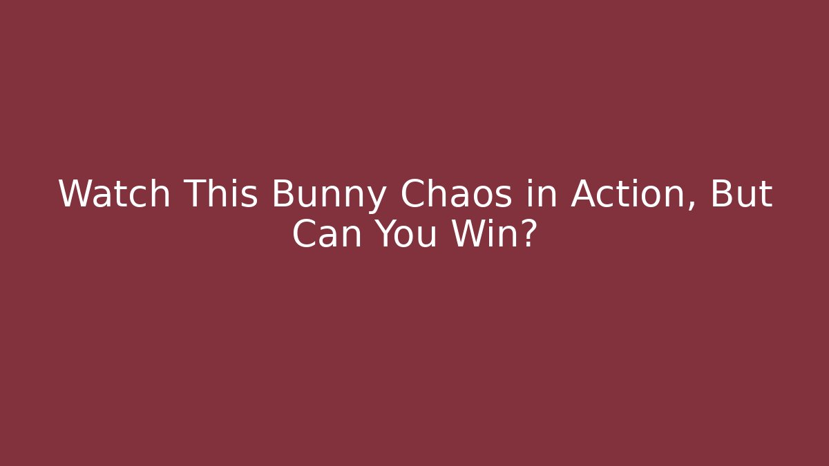 Watch This Bunny Chaos in Action, But Can You Win?