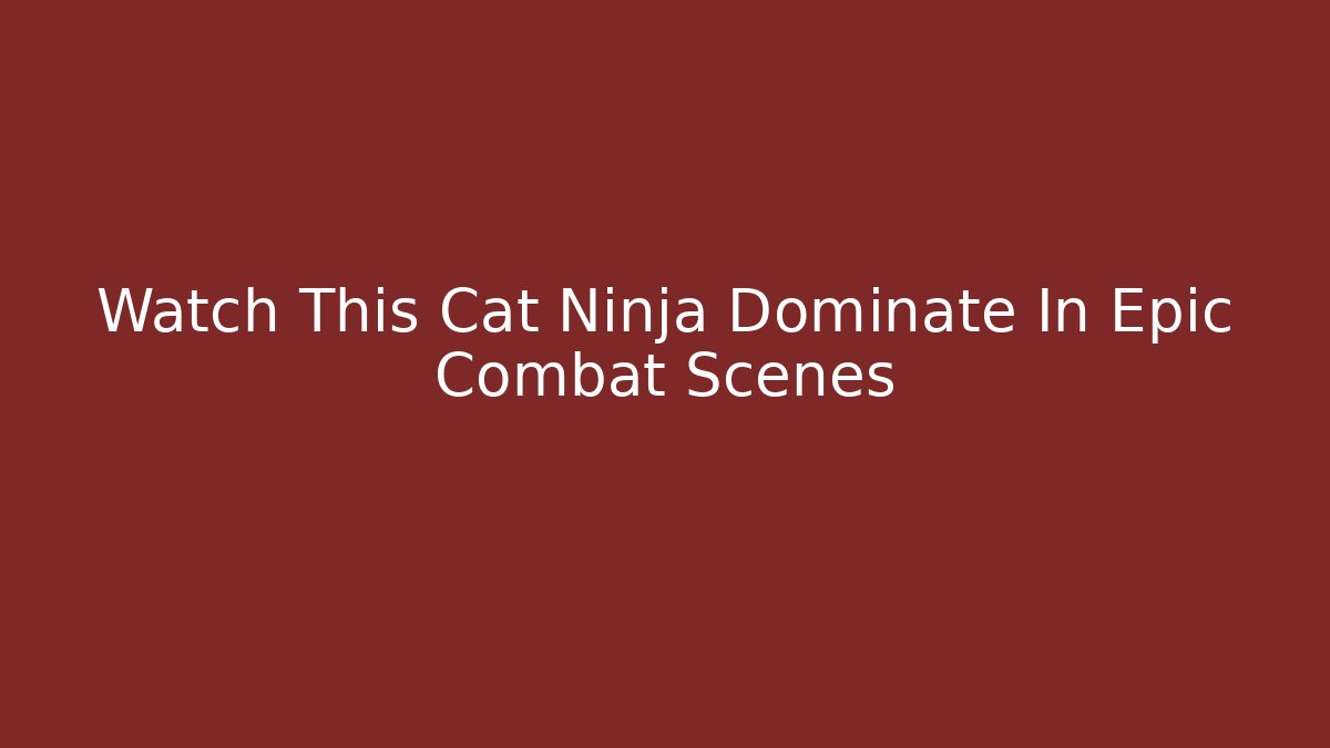 Watch This Cat Ninja Dominate In Epic Combat Scenes - Critter Realm
