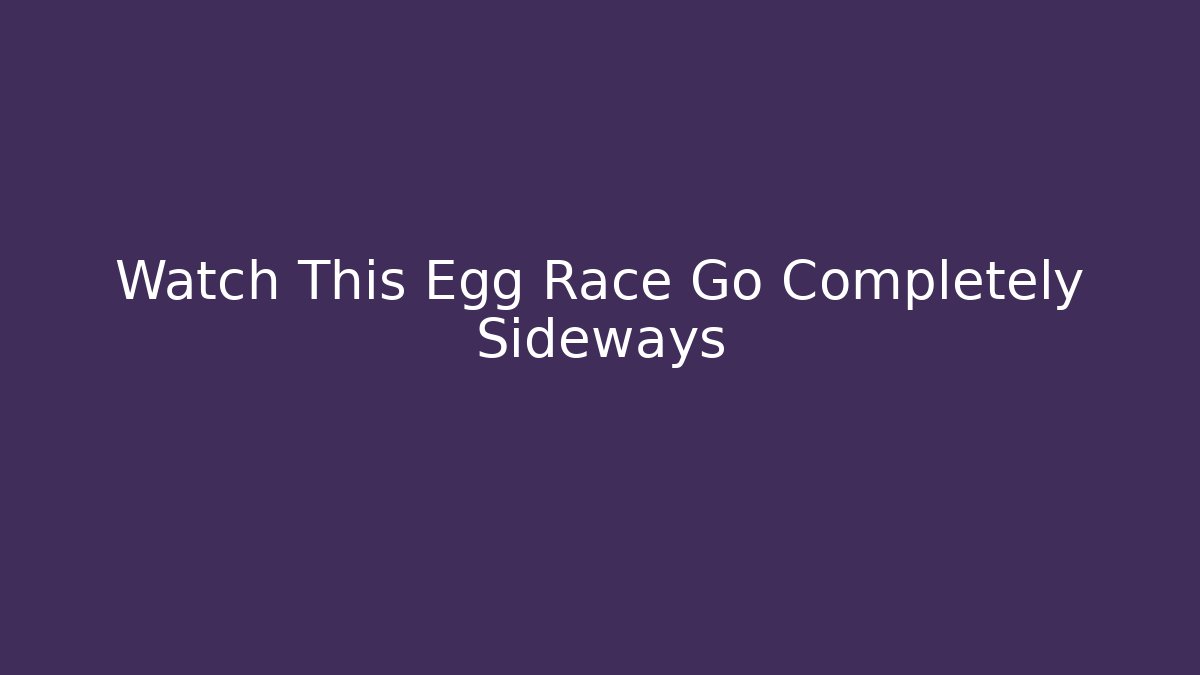 Watch This Egg Race Go Completely Sideways - Critter Realm