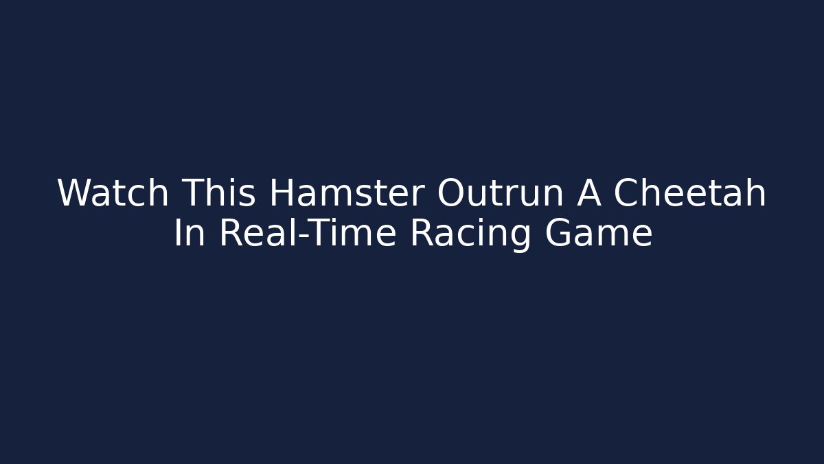 Watch This Hamster Outrun A Cheetah In Real-Time Racing Game