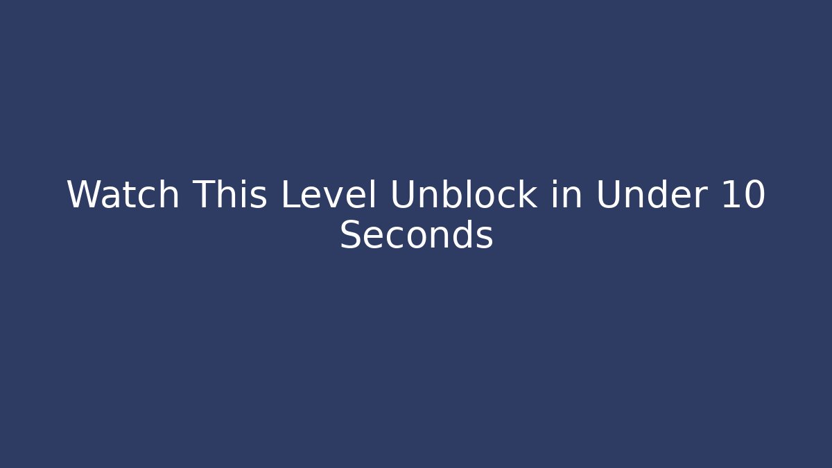 Watch This Level Unblock in Under 10 Seconds - Critter Realm