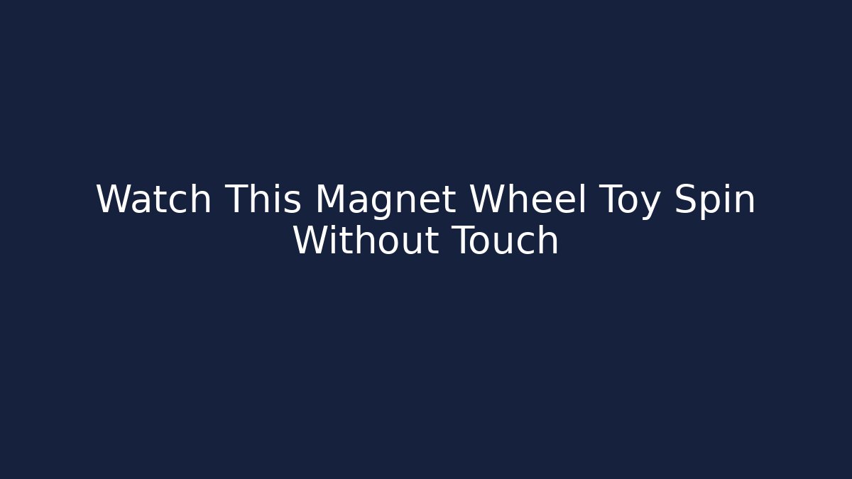 Watch This Magnet Wheel Toy Spin Without Touch