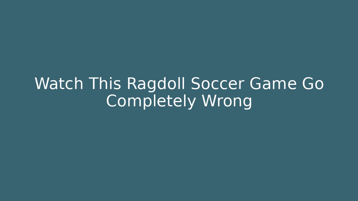 Watch This Ragdoll Soccer Game Go Completely Wrong