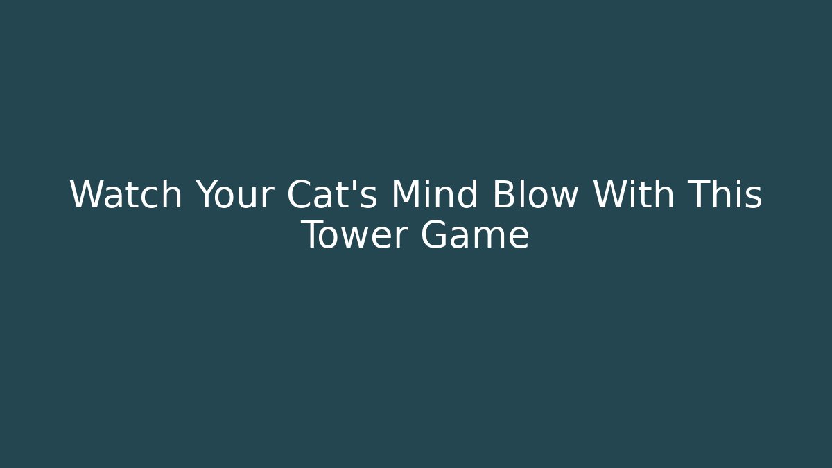 Watch Your Cat's Mind Blow With This Tower Game
