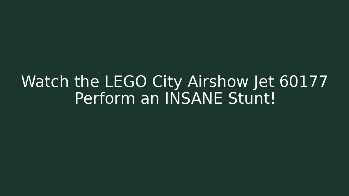 Watch the LEGO City Airshow Jet 60177 Perform an INSANE Stunt!