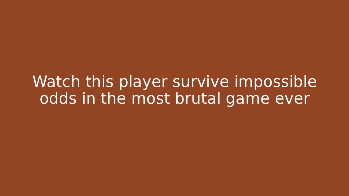Watch this player survive impossible odds in the most brutal game ever - Critter Realm