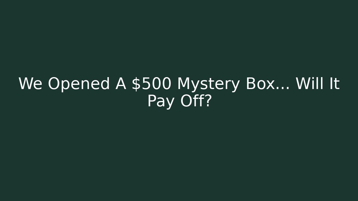 We Opened A $500 Mystery Box... Will It Pay Off?
