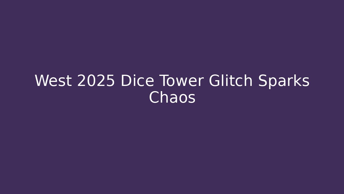 West 2025 Dice Tower Glitch Sparks Chaos