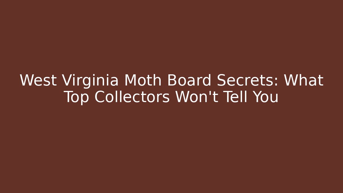 West Virginia Moth Board Secrets: What Top Collectors Won't Tell You