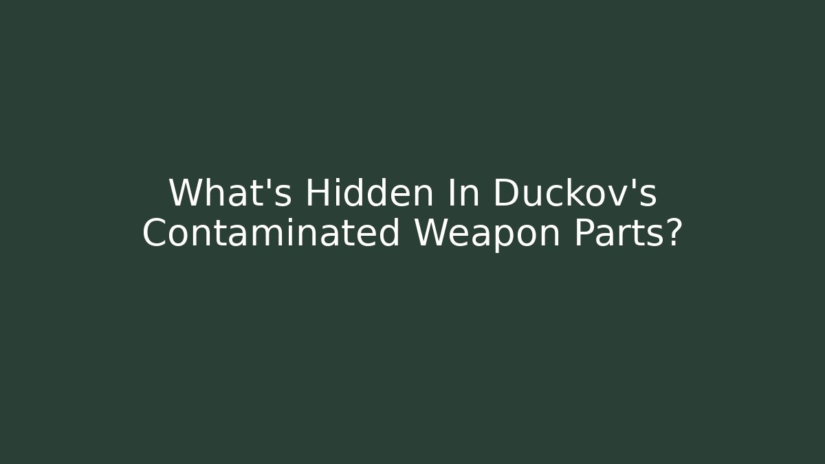 What's Hidden In Duckov's Contaminated Weapon Parts?