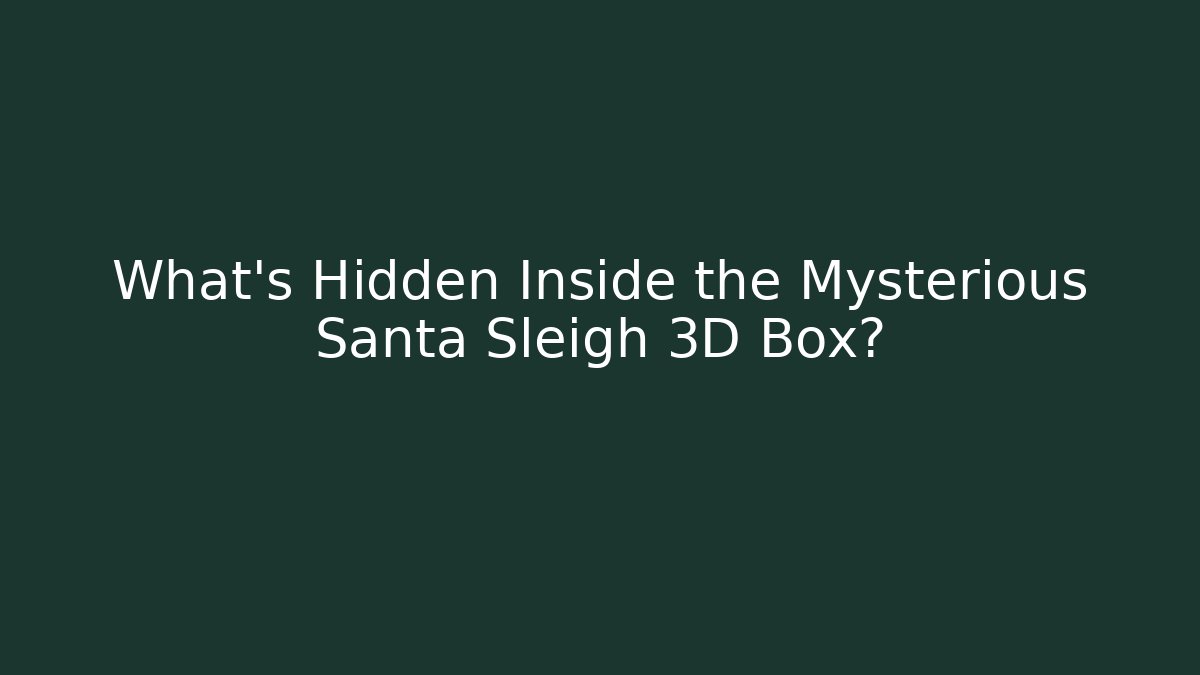 What's Hidden Inside the Mysterious Santa Sleigh 3D Box?