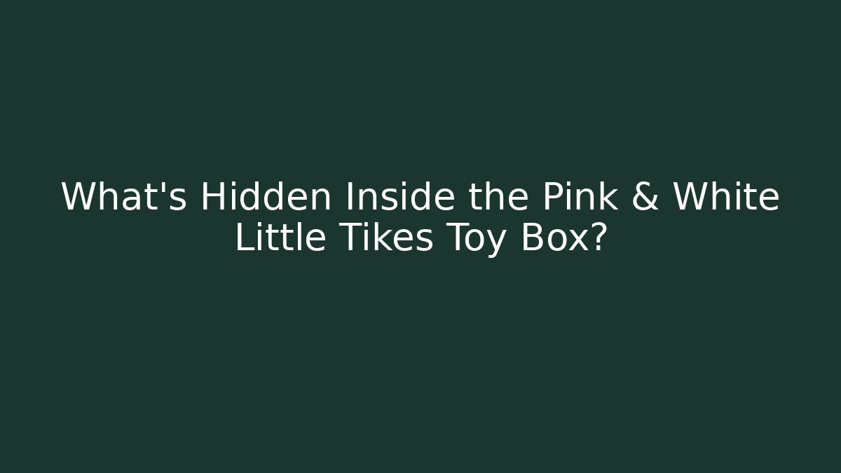 What's Hidden Inside the Pink & White Little Tikes Toy Box?