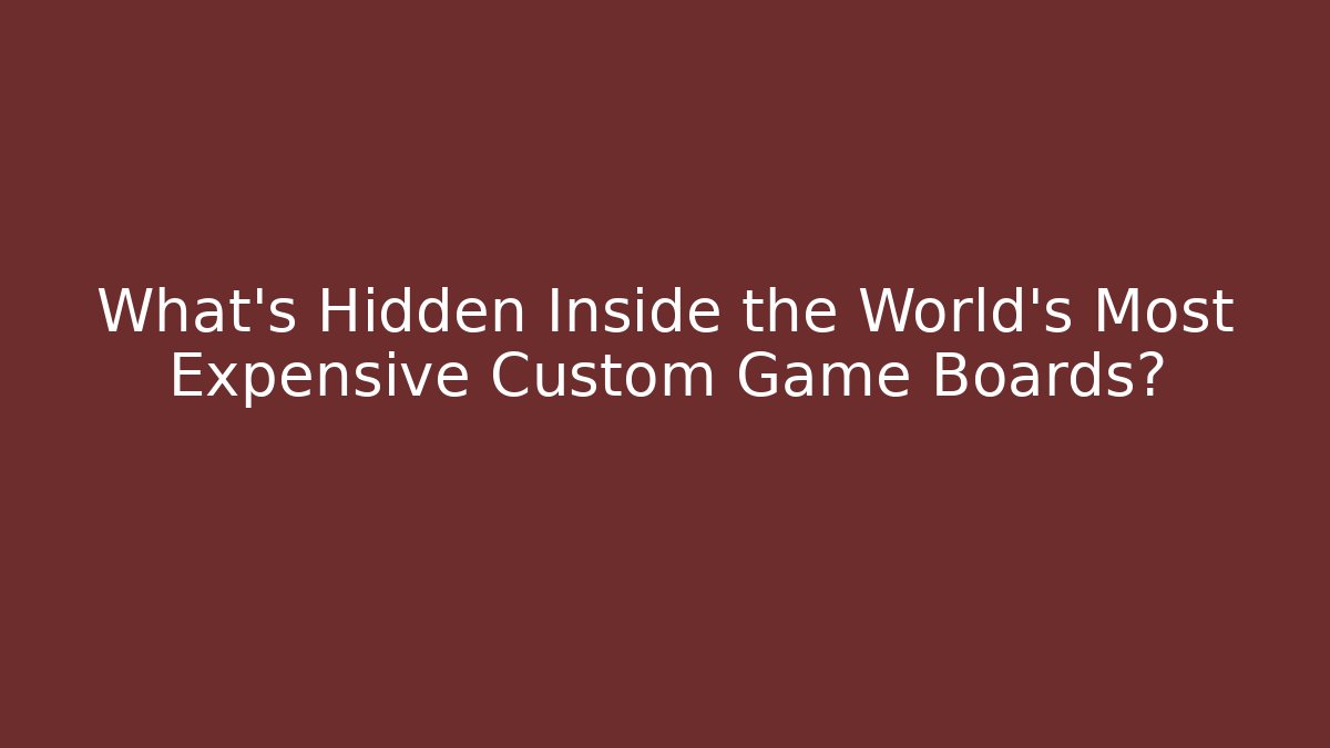 What's Hidden Inside the World's Most Expensive Custom Game Boards?