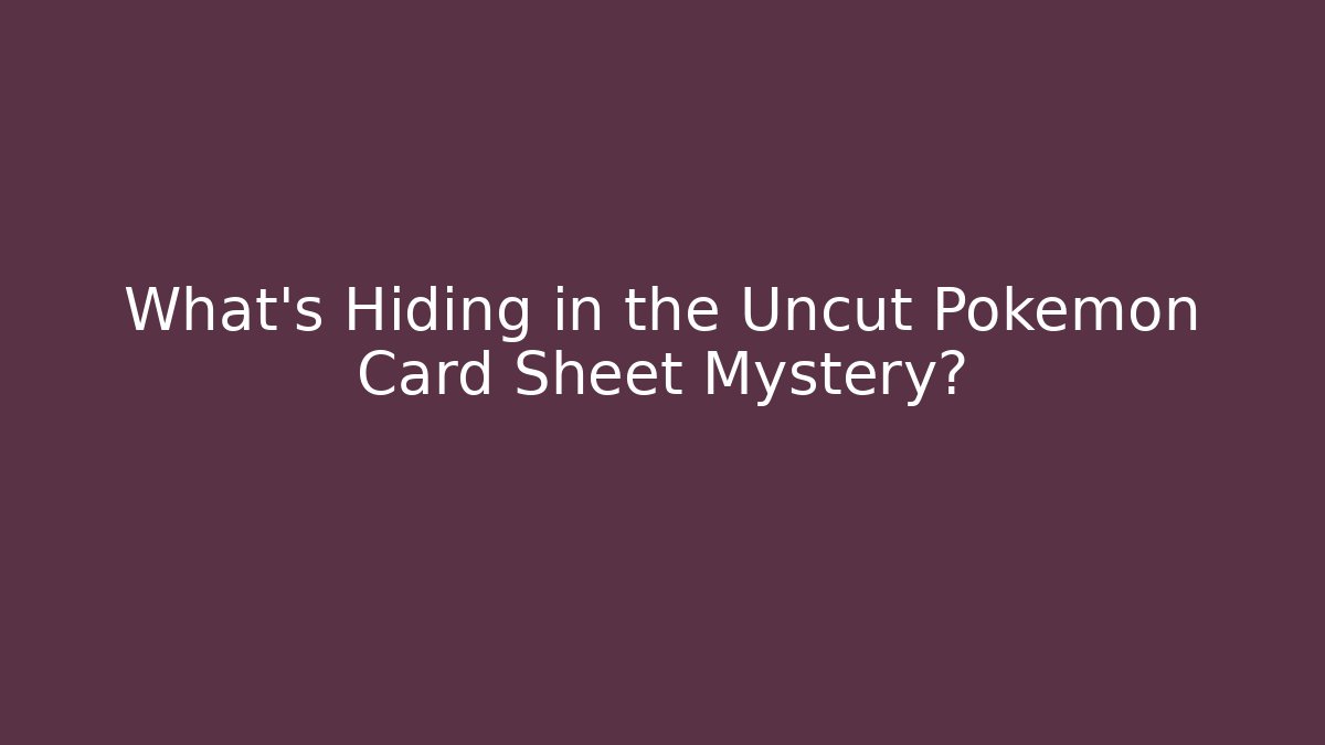 What's Hiding in the Uncut Pokemon Card Sheet Mystery?