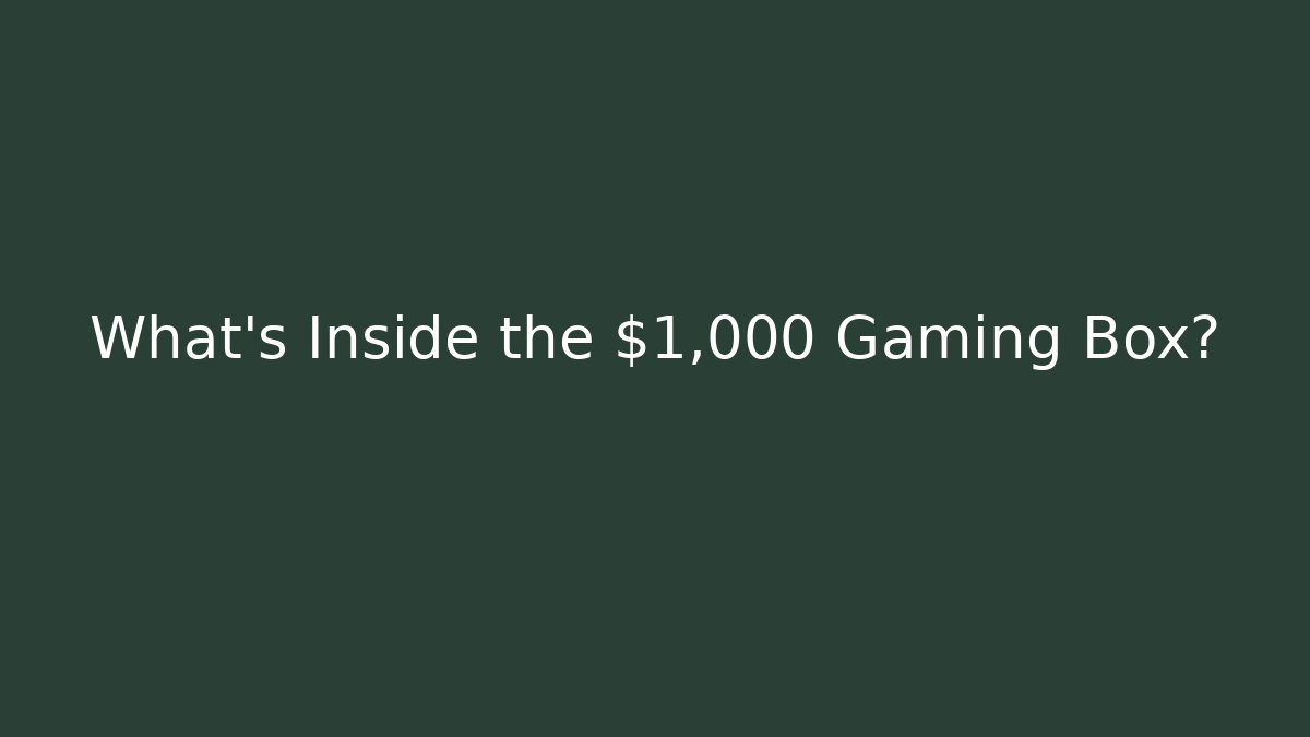 What's Inside the $1,000 Gaming Box?