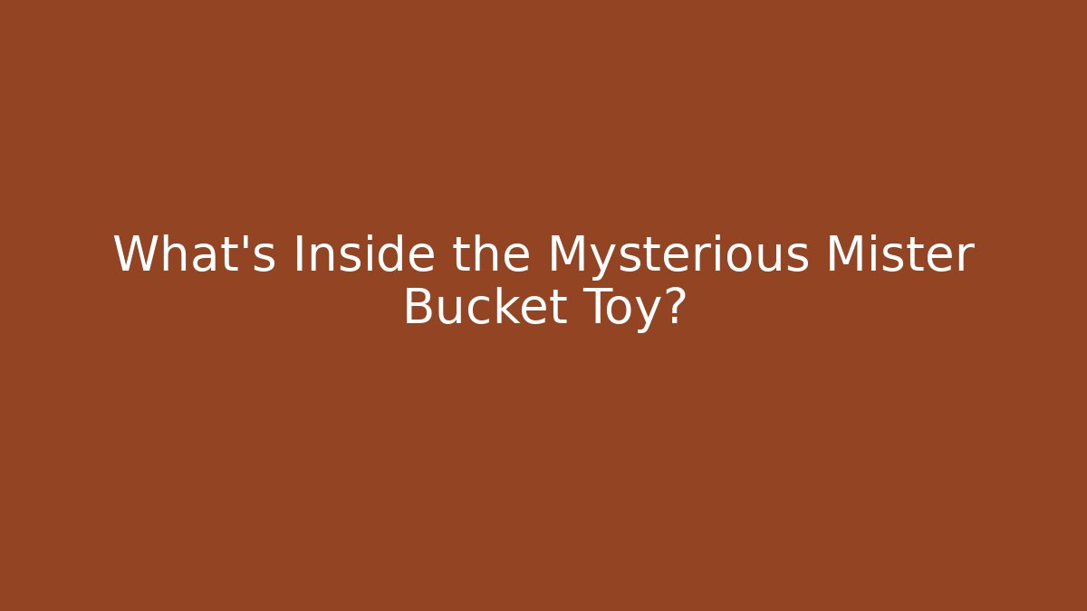 What's Inside the Mysterious Mister Bucket Toy?