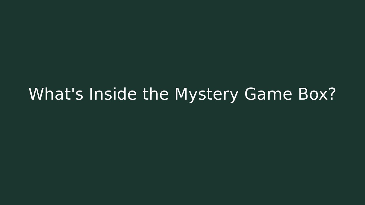 What's Inside the Mystery Game Box?