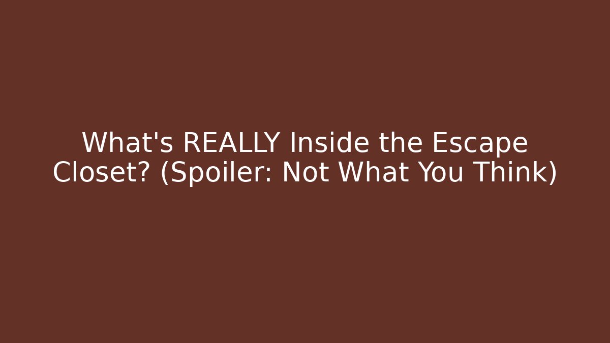 What's REALLY Inside the Escape Closet? (Spoiler: Not What You Think) - Critter Realm