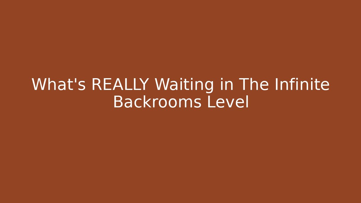What's REALLY Waiting in The Infinite Backrooms Level - Critter Realm
