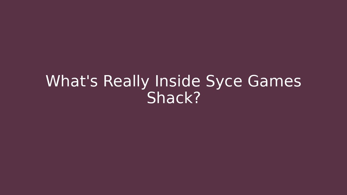 What's Really Inside Syce Games Shack? - Critter Realm