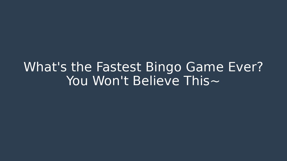 What's the Fastest Bingo Game Ever? You Won't Believe This~ - Critter Realm